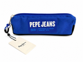 Pepe Jeans Federpenal in Grau mit blauem Reißverschluss und PEPE JEANS Logo Vorderansicht