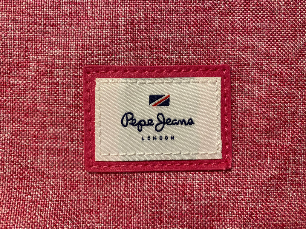 Rosa Pepe Jeans London Kosmetiktasche mit strukturiertem Stoff, Reißverschluss und Markenlogo