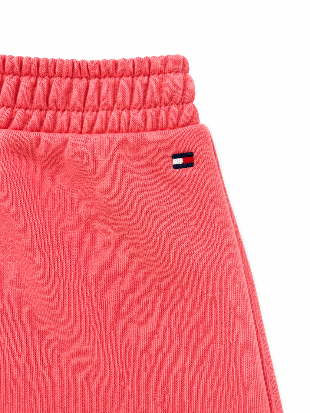 Tommy Hilfiger Sweatshorts für Mädchen in Koralle, Größe 116, mit elastischem Bund und Logo am Bein. Logo