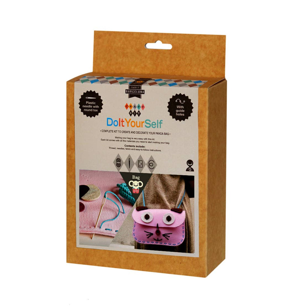 DIY Bastelset Kinder Tasche Katze Filz Nähset Made in Spain
