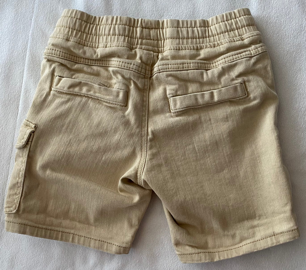 Yamen Jungen Shorts beige Größe 134 Rückseite mit Gesäßtaschen bequeme Kinder Sommerhose
