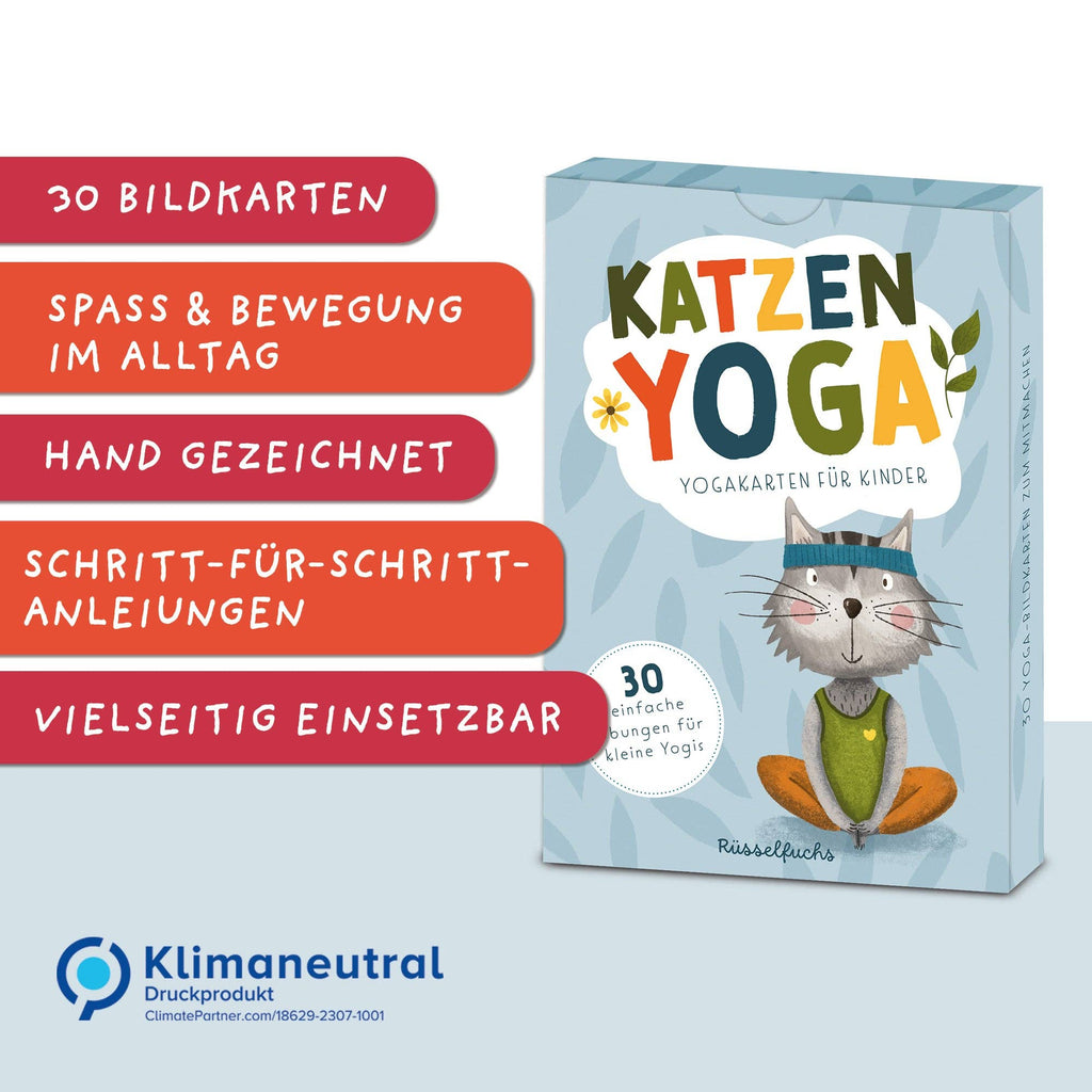 Kinderyoga Karten mit Katzen "Katzenyoga" - Made in Deutschland - NEU & OVP
