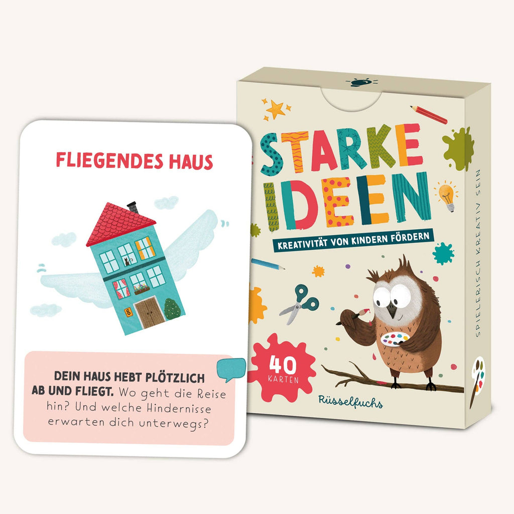 Kreativitätskarten für Kinder Starke Ideen – 40 Karten Kreativität fördern Malen Basteln Schreiben Spiel