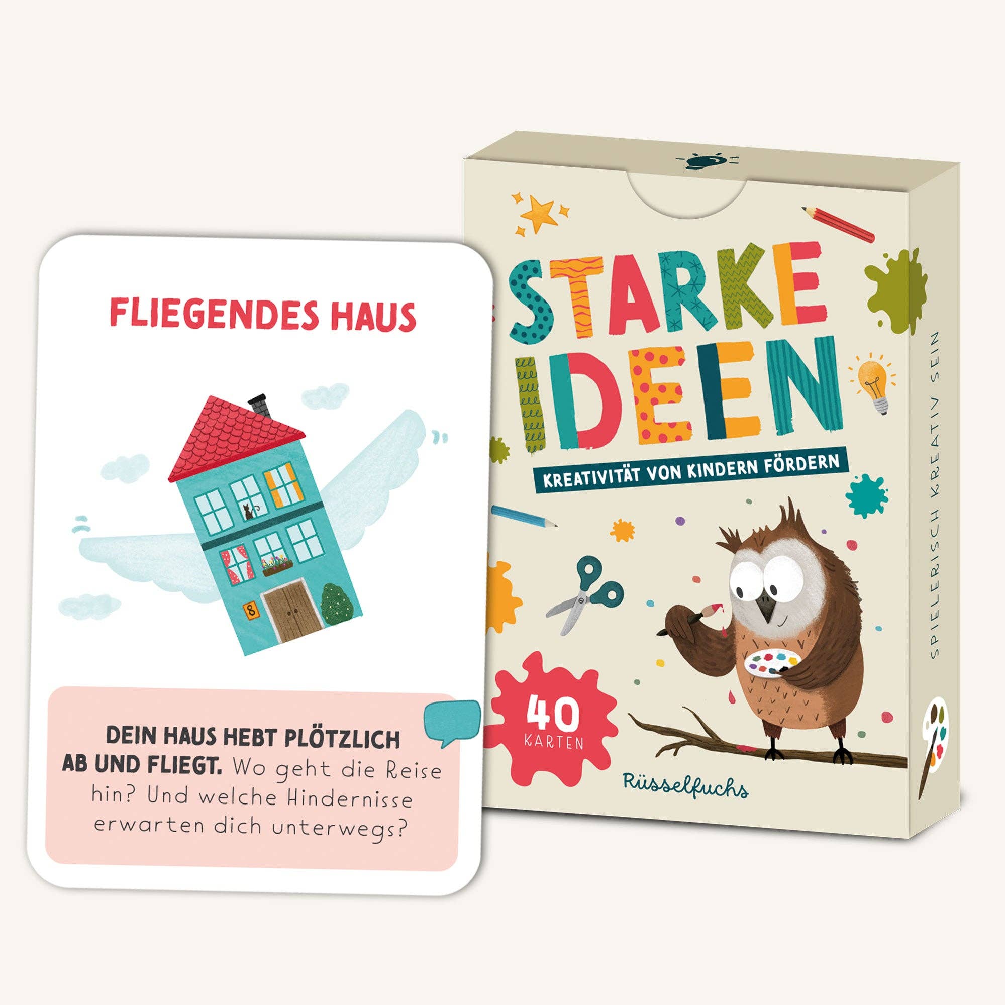 Kreativitätskarten für Kinder Starke Ideen – 40 Karten Kreativität fördern Malen Basteln Schreiben Spiel