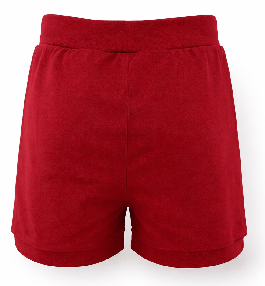 BABAUBA Kinder Shorts Rot Rückansicht mit bequemem Komfortbund