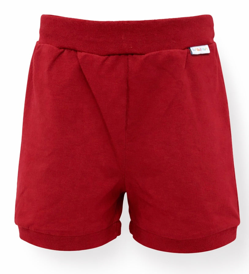 BABAUBA Kinder Shorts Rot Vorderseite mit elastischem Bund