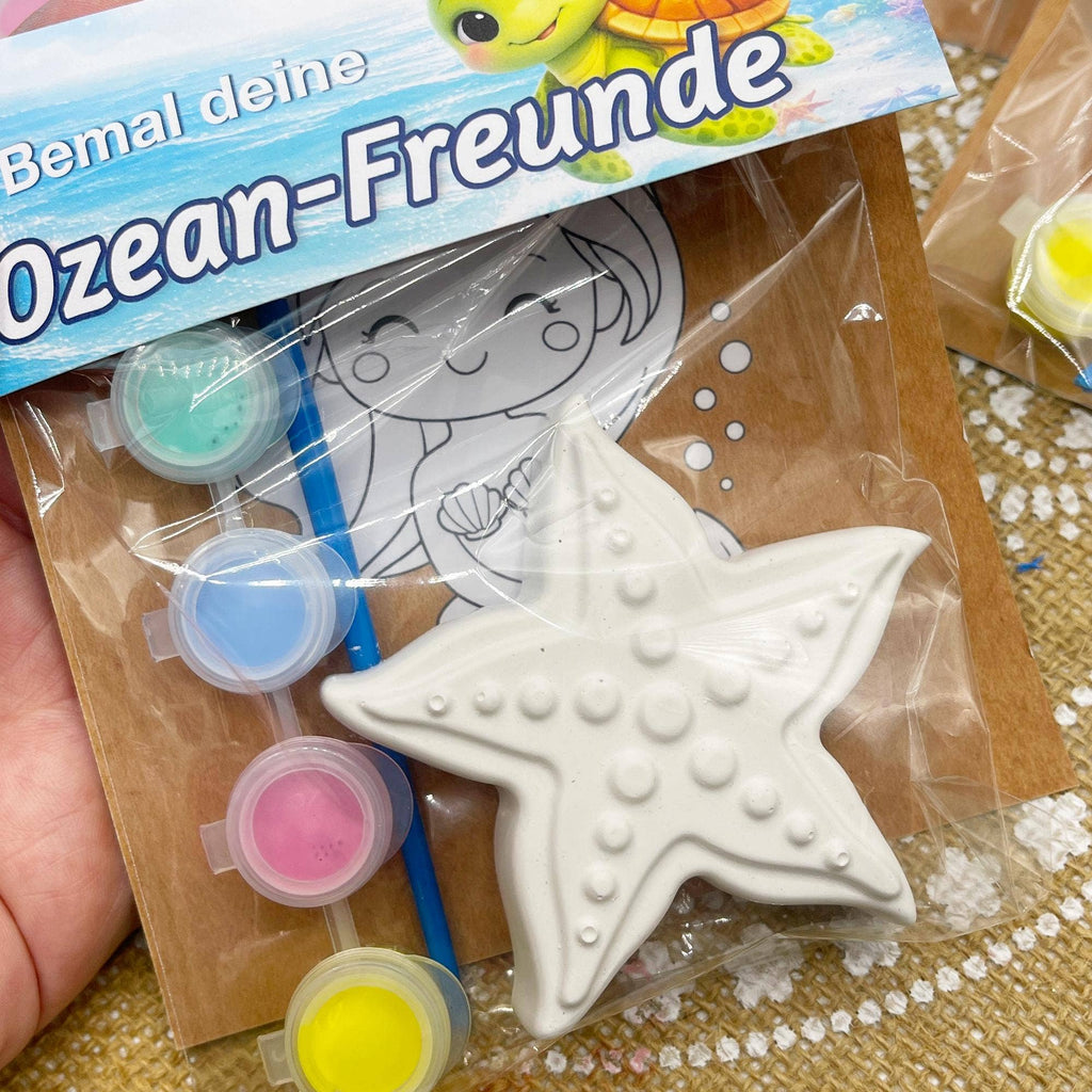 Kindergeburtstag Malset Ozean-Freunde mit Pinsel & Farben - Handmade - Neu & OVP