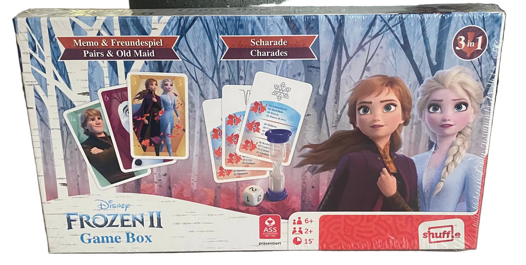 Disney FROZEN II Game Box 3 in 1 mit Memo, Freundespiel und Scharade