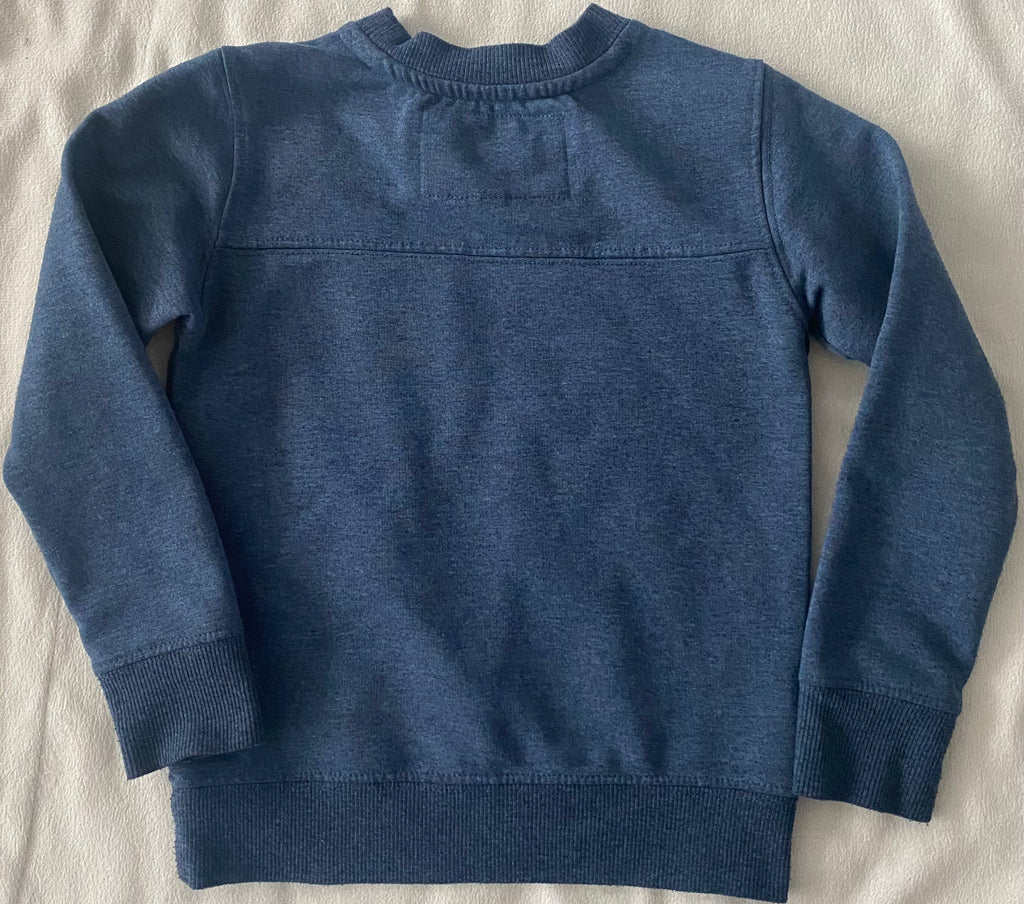 Kinder Pullover blau Größe 86 Rückseite schlicht