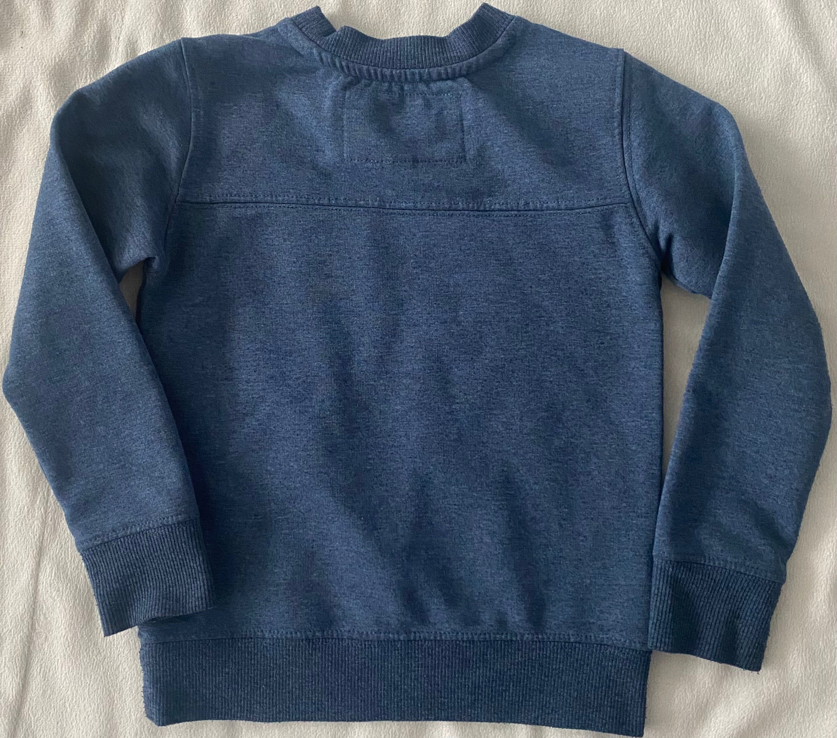 Kinder Pullover blau Größe 86 Rückseite schlicht