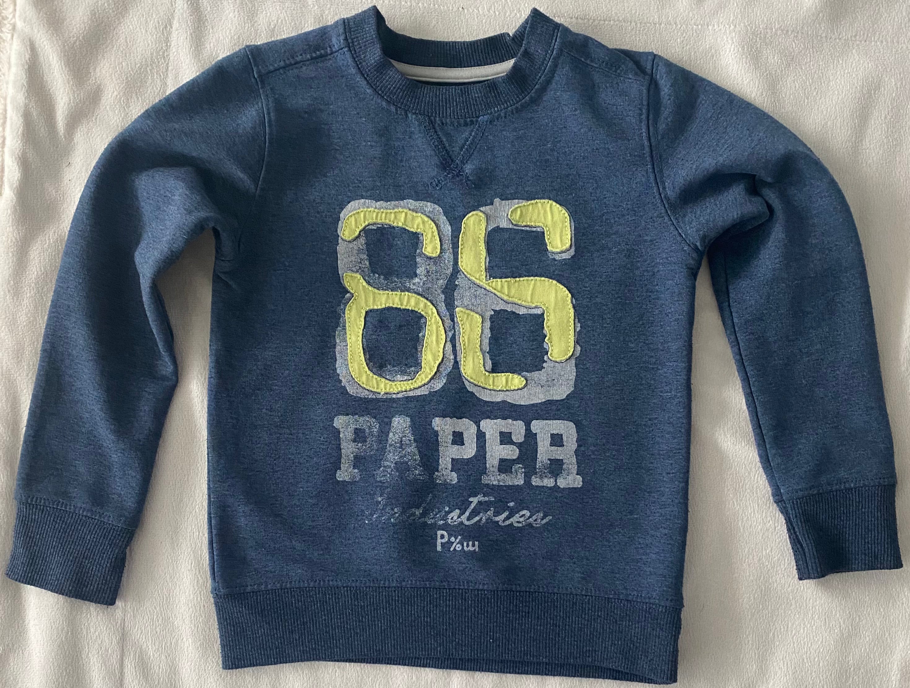 Kinder Sweatshirt blau Größe 86 Print Detail vorne