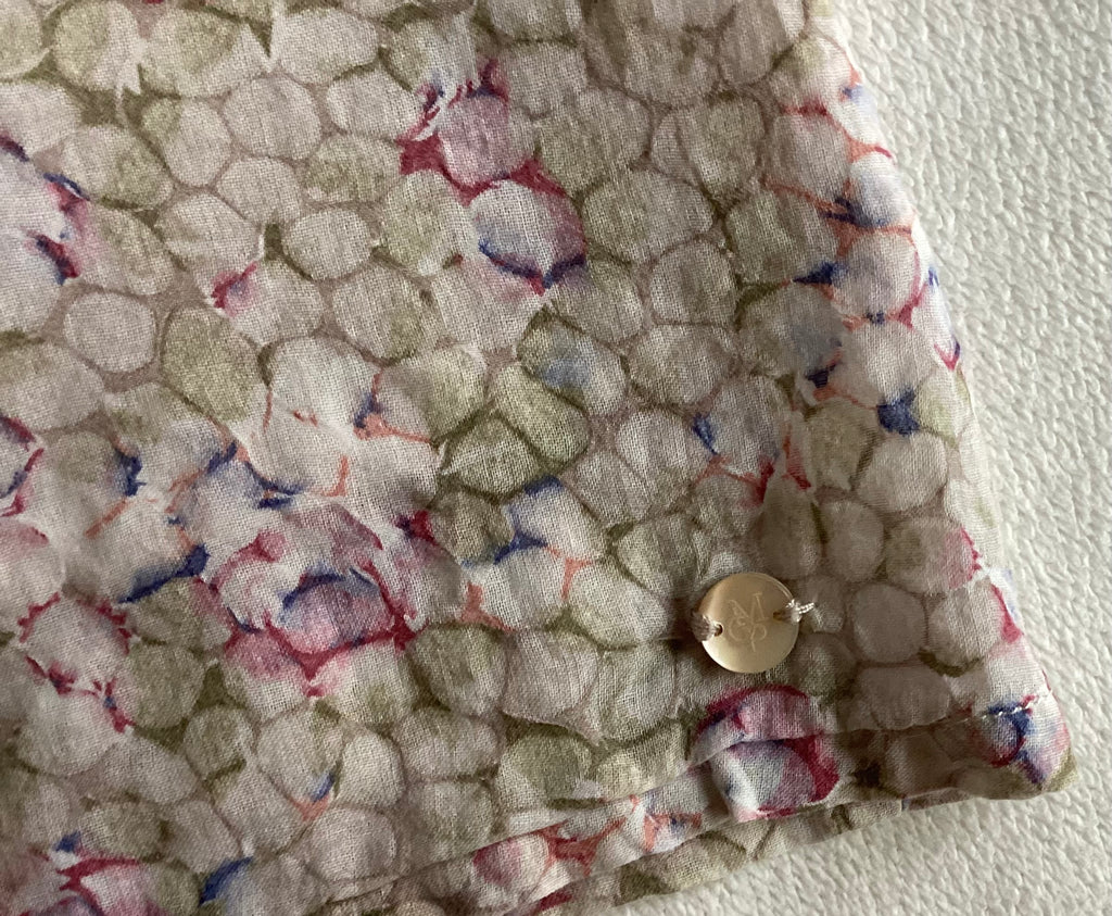 Marc O’Polo Damen Top Detailknopf am Rücken florales Muster beige lila