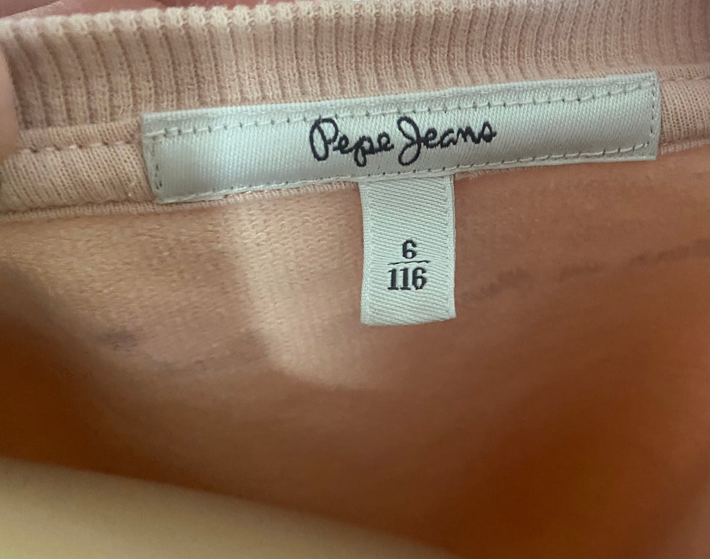 Pepe Jeans Label im Kinder Sweatshirt Größe 116 – Markenetikett innen