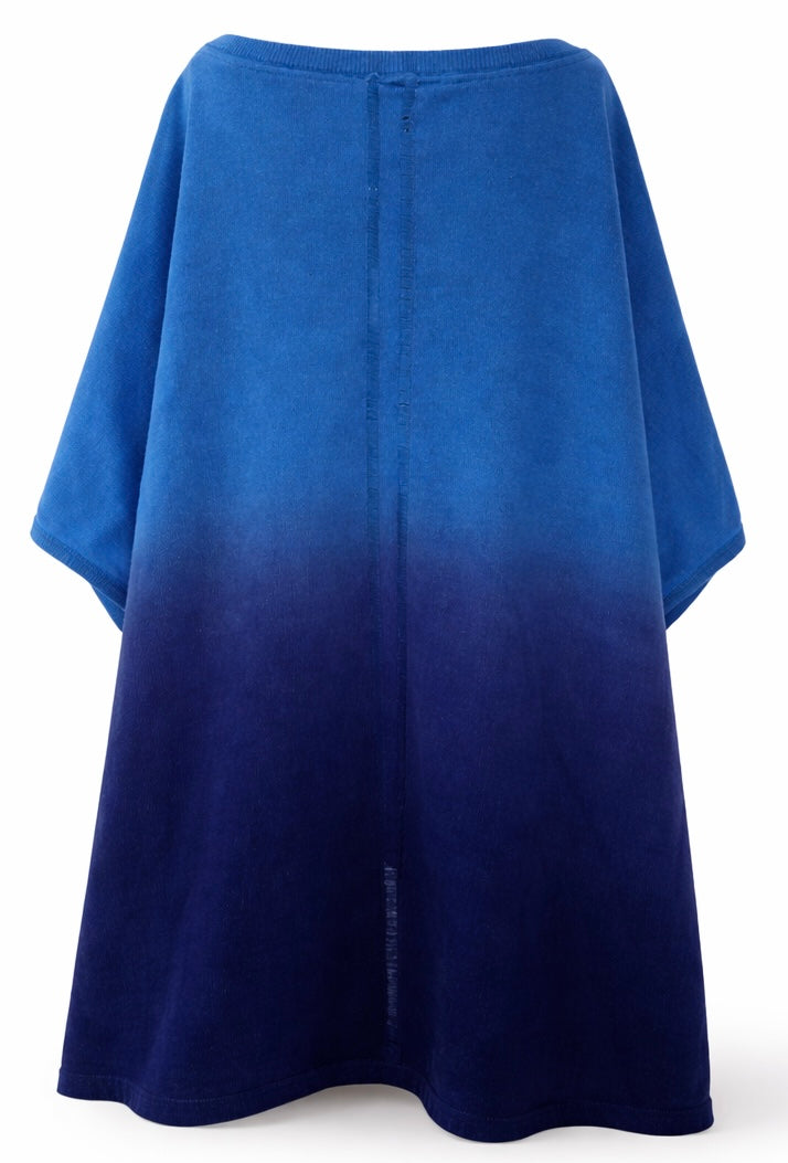 Tommy Hilfiger Damen Tunika Blau Ombre Rückansicht mit Farbverlauf von Hellblau zu Navy